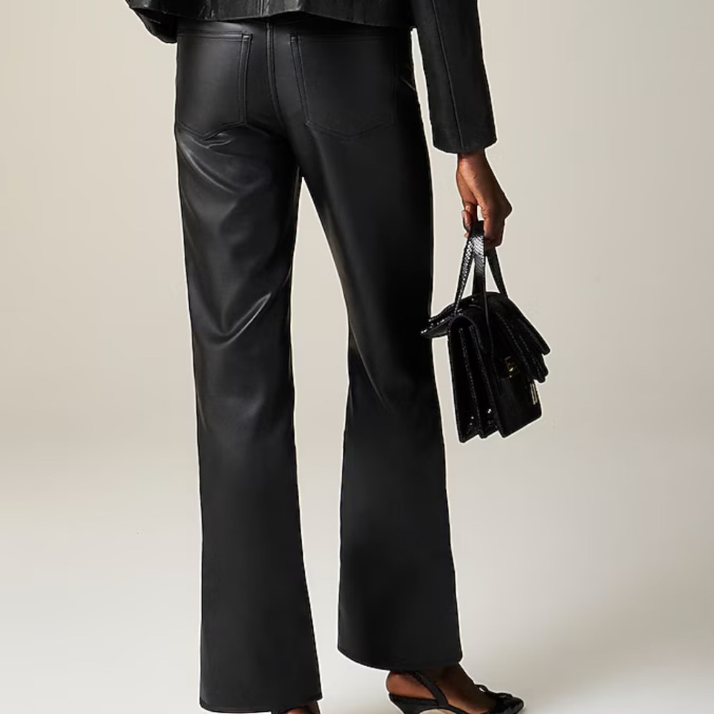 J. Crew Black Wide Leg Faux Leather Pants